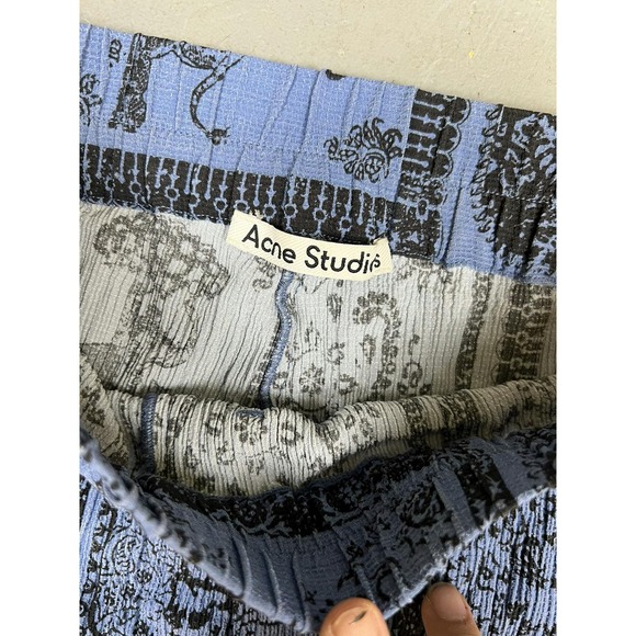 Acne Studios Textured Blue‎ Printed Pants Size EU 32 - Picture 3 of 6